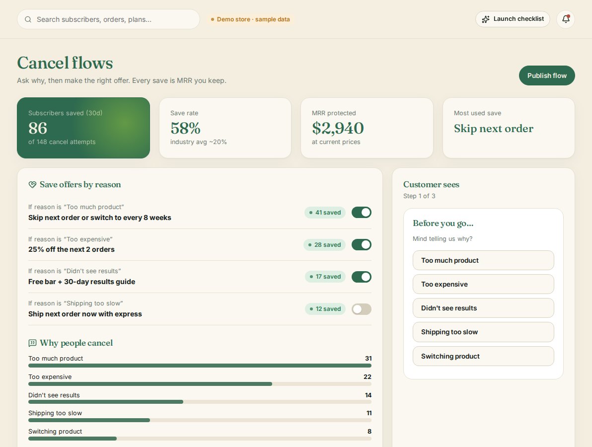 Rebillr cancel flow builder